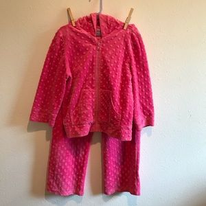 Pink Stripe minky dot hot pink jacket pant set 10